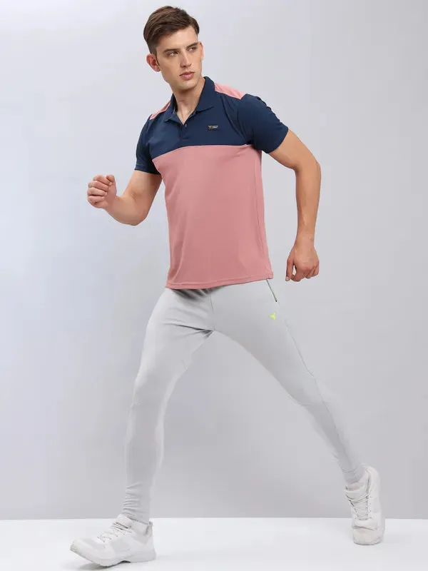 Men Colorblock Slim Fit Polo T-shirt with TECHNO COOL 