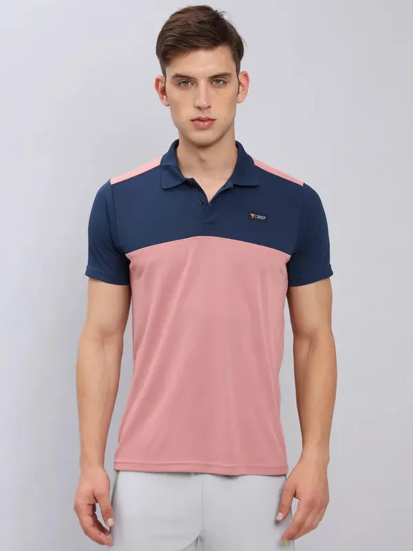 Men Colorblock Slim Fit Polo T-shirt with TECHNO COOL 