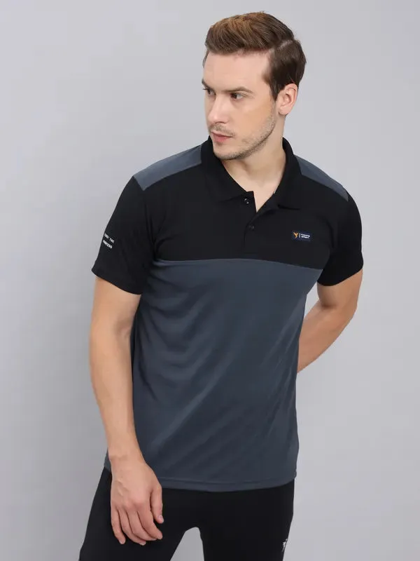 Men Colorblock Slim Fit Polo T-shirt with TECHNO COOL 