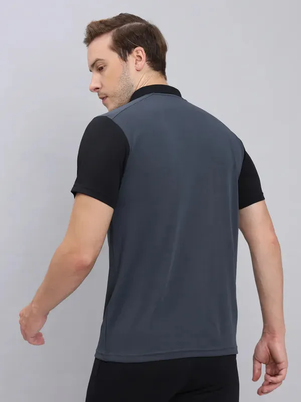 Men Colorblock Slim Fit Polo T-shirt with TECHNO COOL 