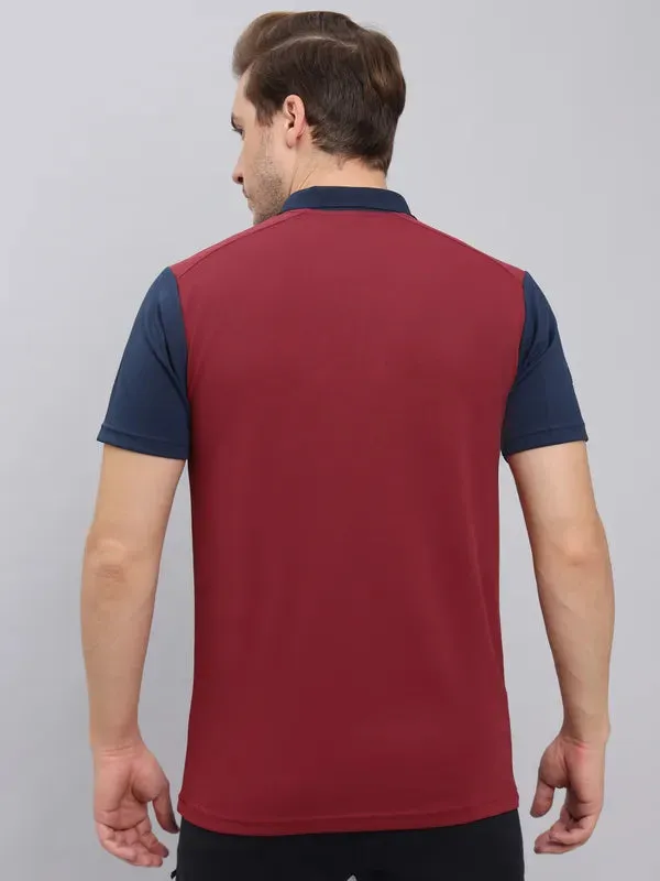 Men Colorblock Slim Fit Polo T-shirt with TECHNO COOL 