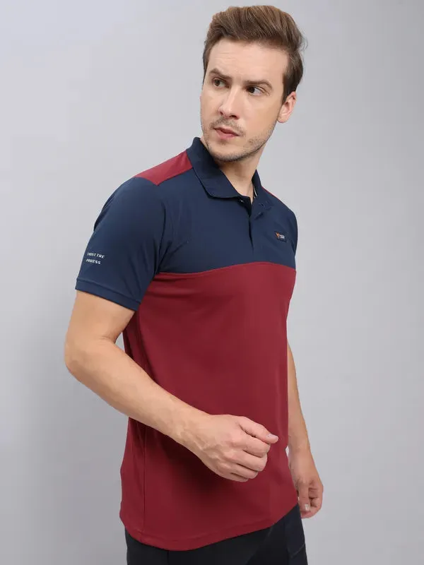 Men Colorblock Slim Fit Polo T-shirt with TECHNO COOL 