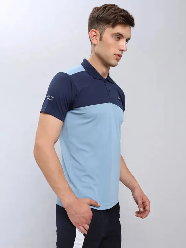 Men Colorblock Slim Fit Polo T-shirt with TECHNO COOL 