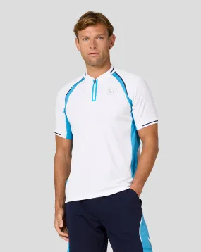 Mens Tennis Aeromesh Polo Top - White