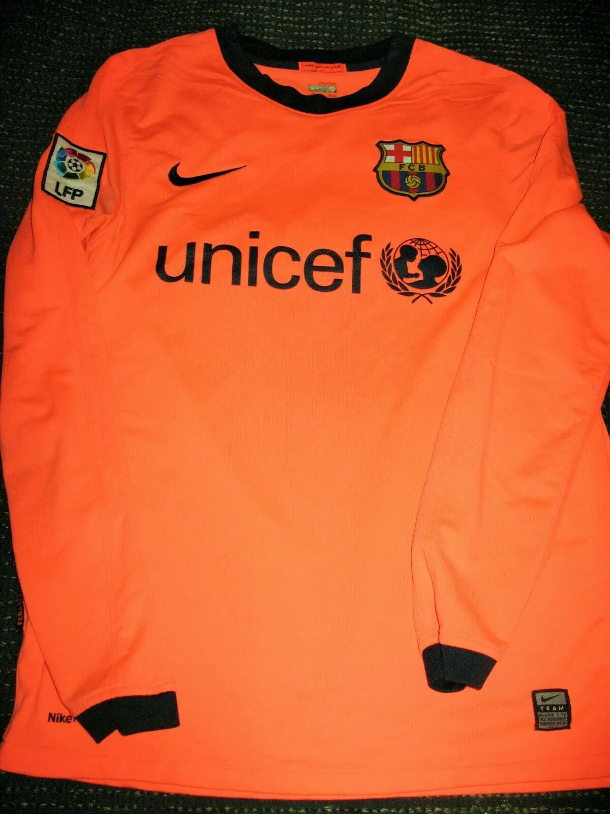 Messi Barcelona  2009 2010 Pink Long Sleeve Jersey Shirt Camiseta Trikot S