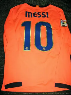 Messi Barcelona  2009 2010 Pink Long Sleeve Jersey Shirt Camiseta Trikot S