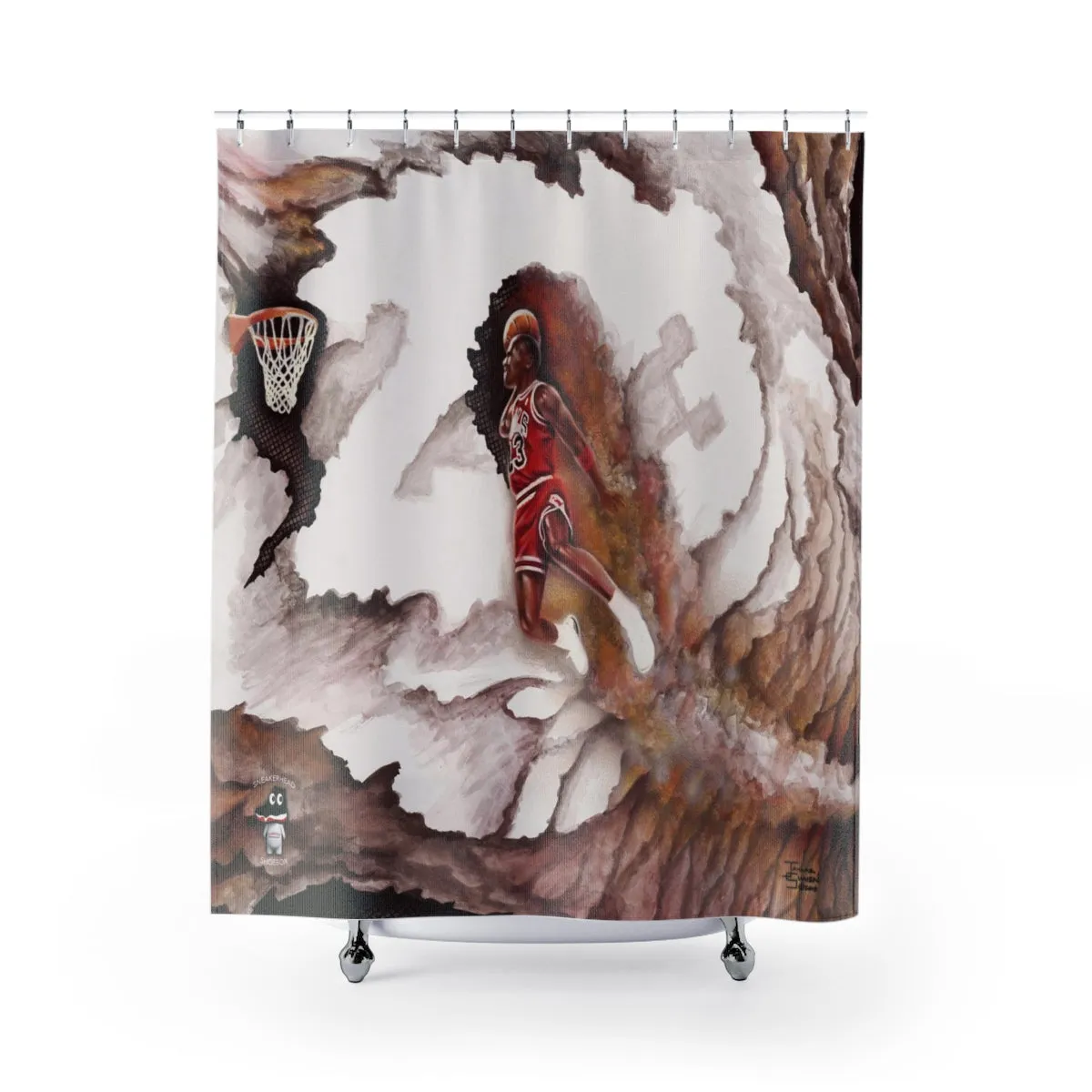 Michael Jordan Foul Line Dunk - Original Painting Shower Curtains