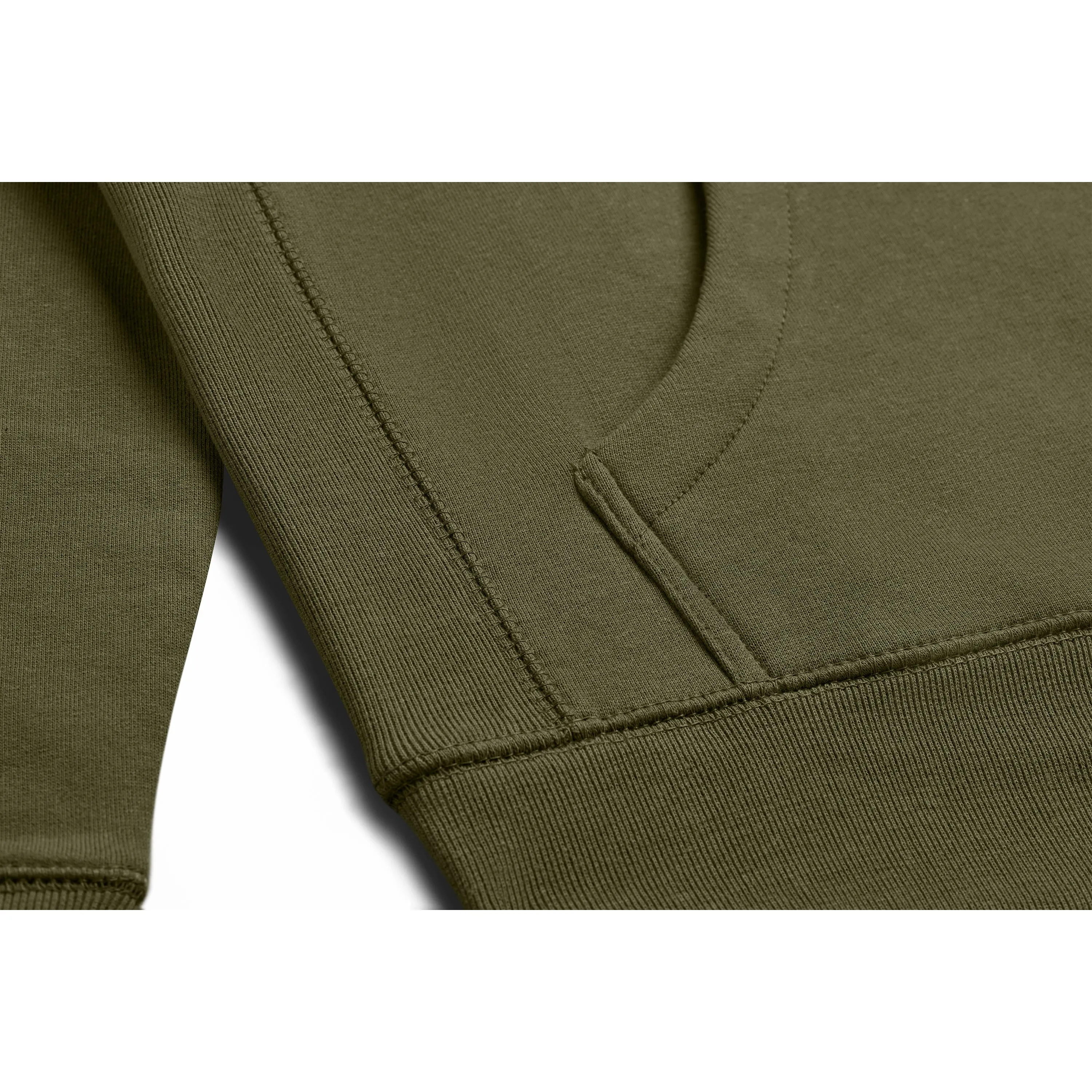 Military Olive Organic Cotton Hooded Sweatshirt