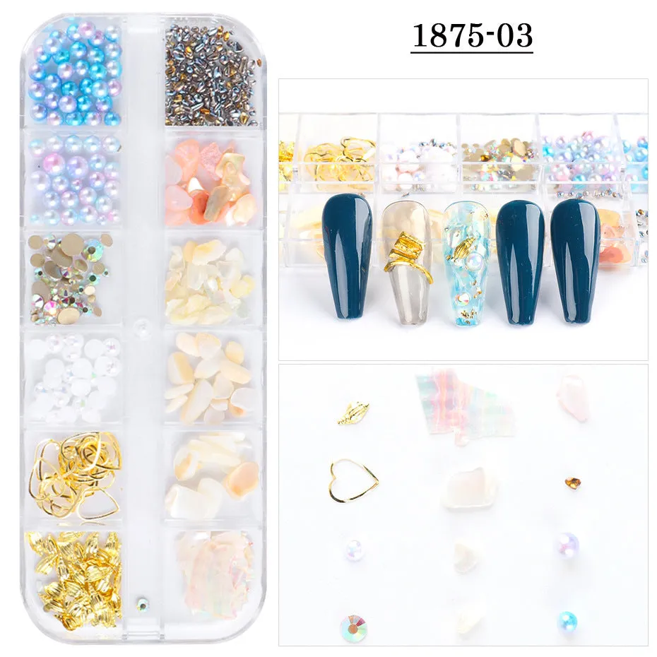 Mixed Style Nail Art 3D Charm Decoration Tray