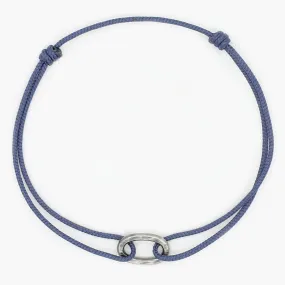 Nylon Thread With Silver Hoop "Indah" Bracelet (Ocean Blue)