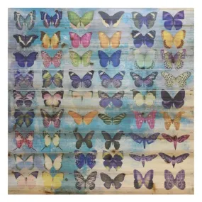 "Butterflies" Arte de Legno Digital Print on Solid Wood Wall Art