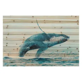 "Whale" Arte de Legno Digital Print on Solid Wood Wall Art