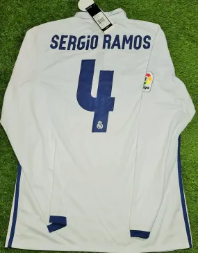 Ramos Real Madrid 2016 2017 Home Long Sleeve Jersey Shirt Camiseta BNWT M SKU# AI5184