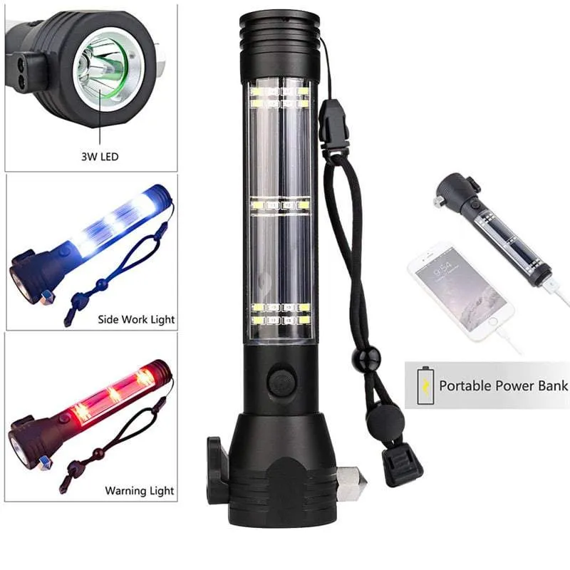 Roadside HERO ™ 9-IN-1 Multi-Function Solar Powered Flashlight / Survival Tool