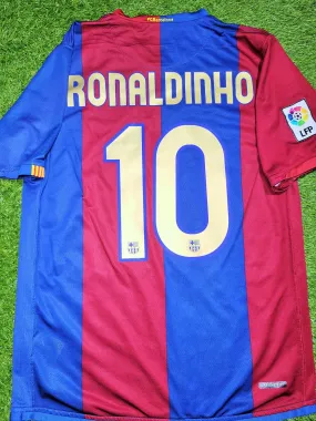 Ronaldinho Barcelona 2006 2007 Home Soccer Jersey Shirt M SKU# F6AOM 146980