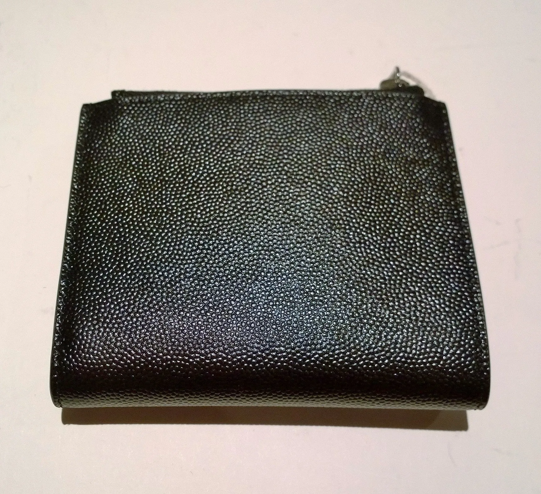 Saint Laurent Black Textured Wallet Grain de Poudre Matt Noir