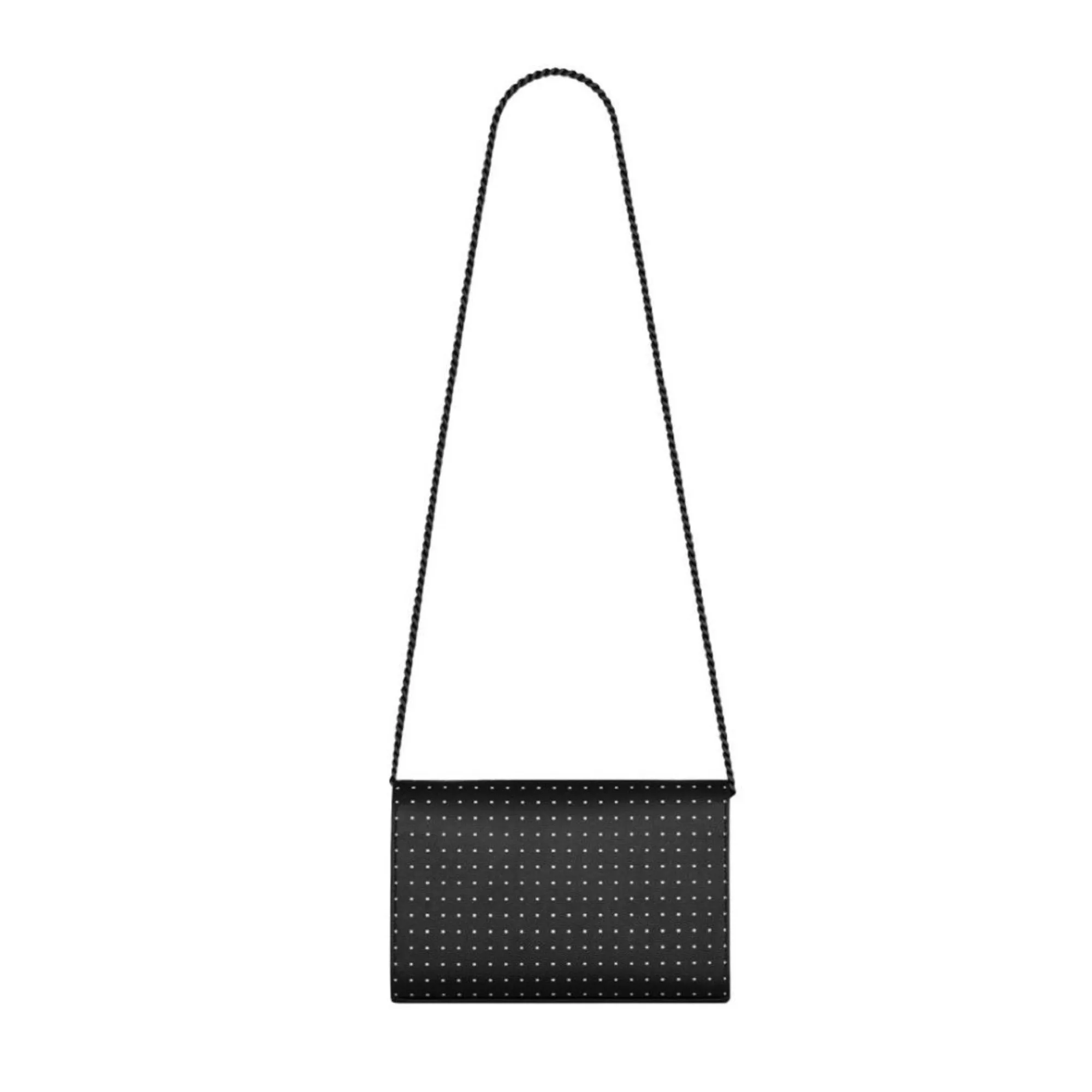 Saint Laurent Kate Monogram Grain De Poudre Black Polka Dot Leather Bag