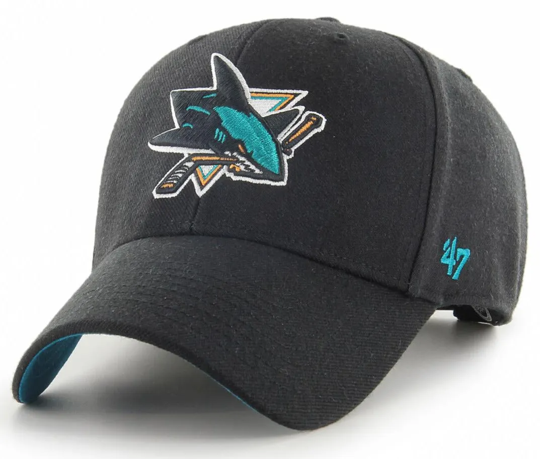 San Jose Sharks 47 Brand MVP Black Ballpark NHL Team Snapback Cap