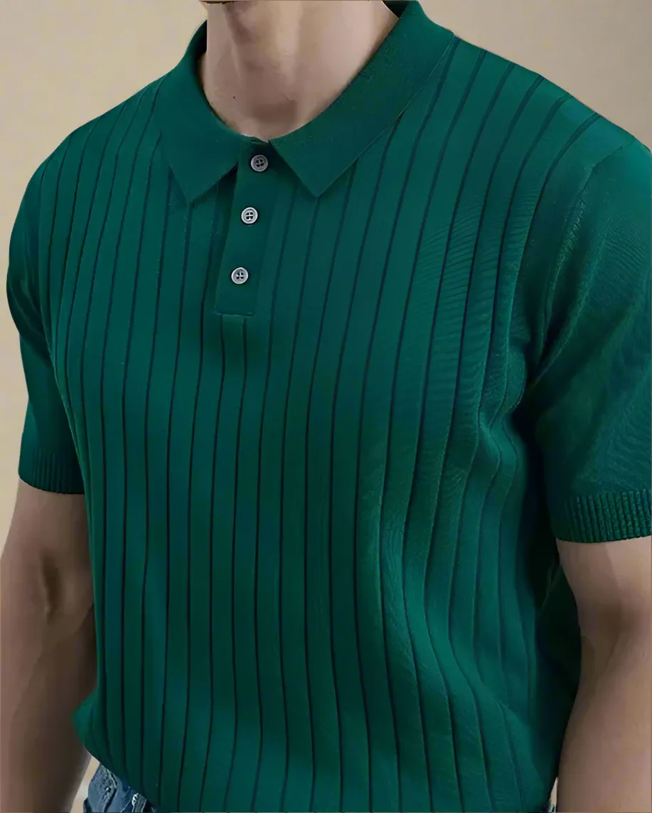 Short Sleeve Knit Polo T-Shirt for Men