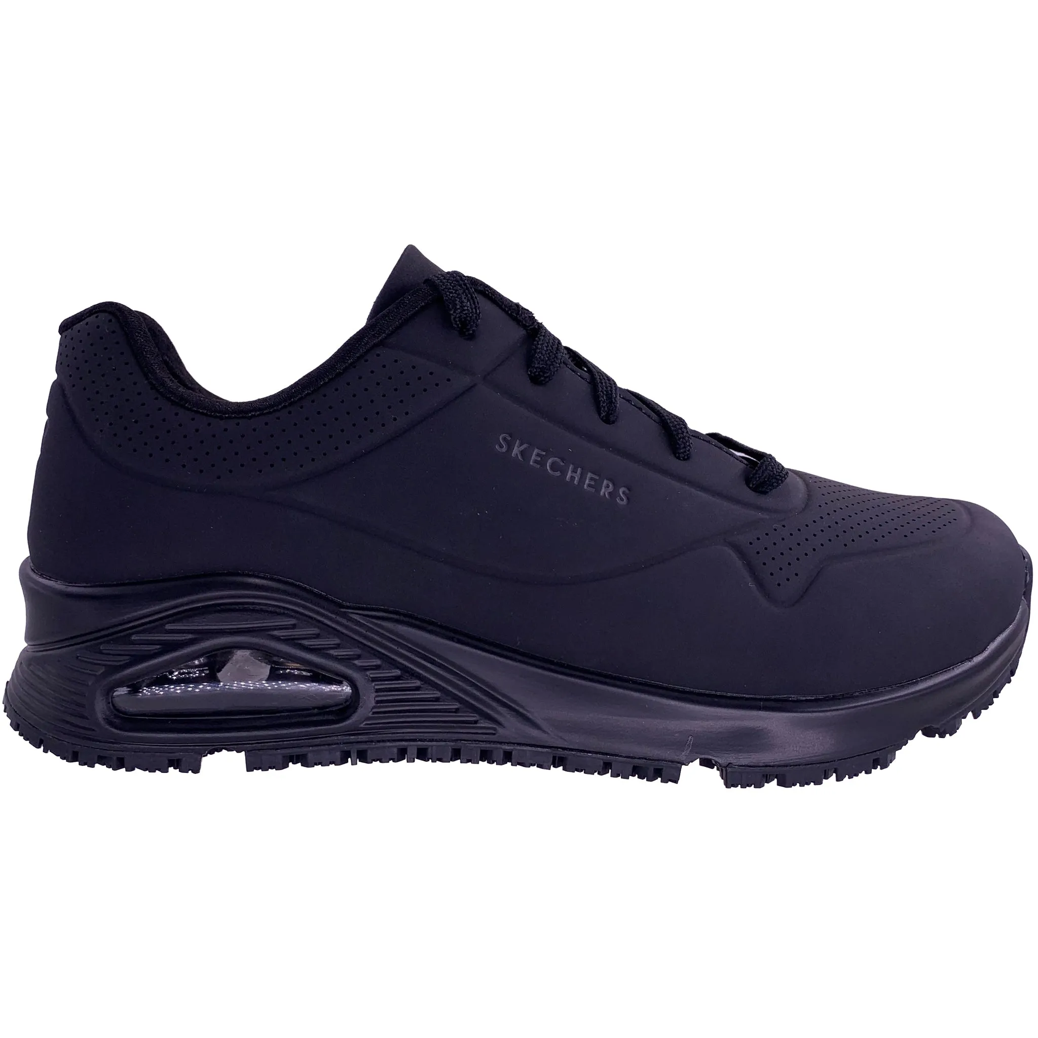 Skechers Men's 200054 Uno SR Satal Slip Resistant Black Work Shoes