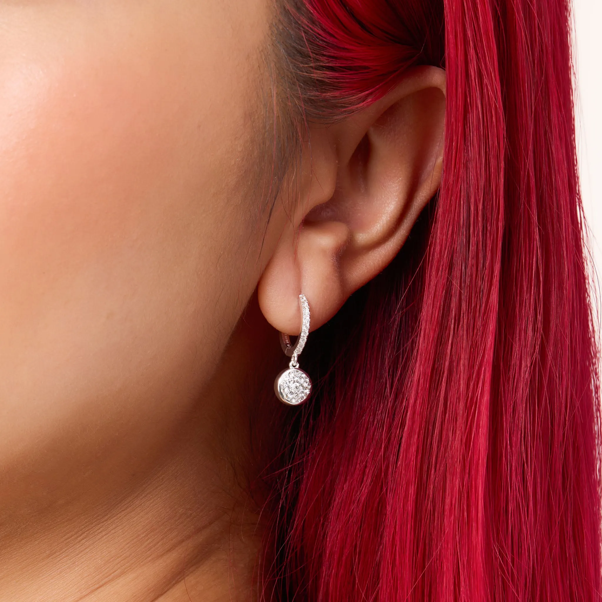 Sparkle Bezel Hoop Earrings