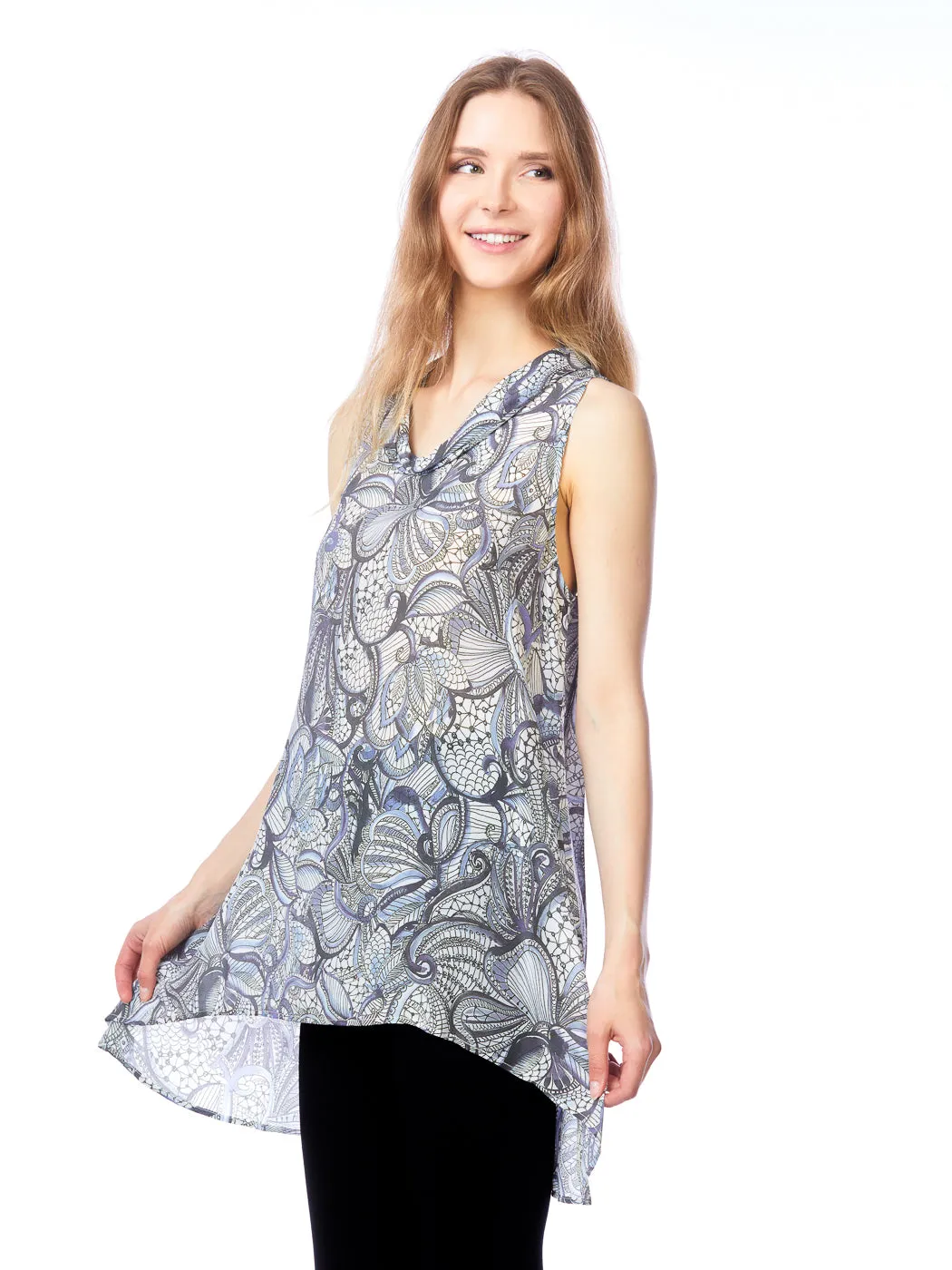 Tianello "Gwen" WASHABLE SILK  "Briata" Cowl Tunic