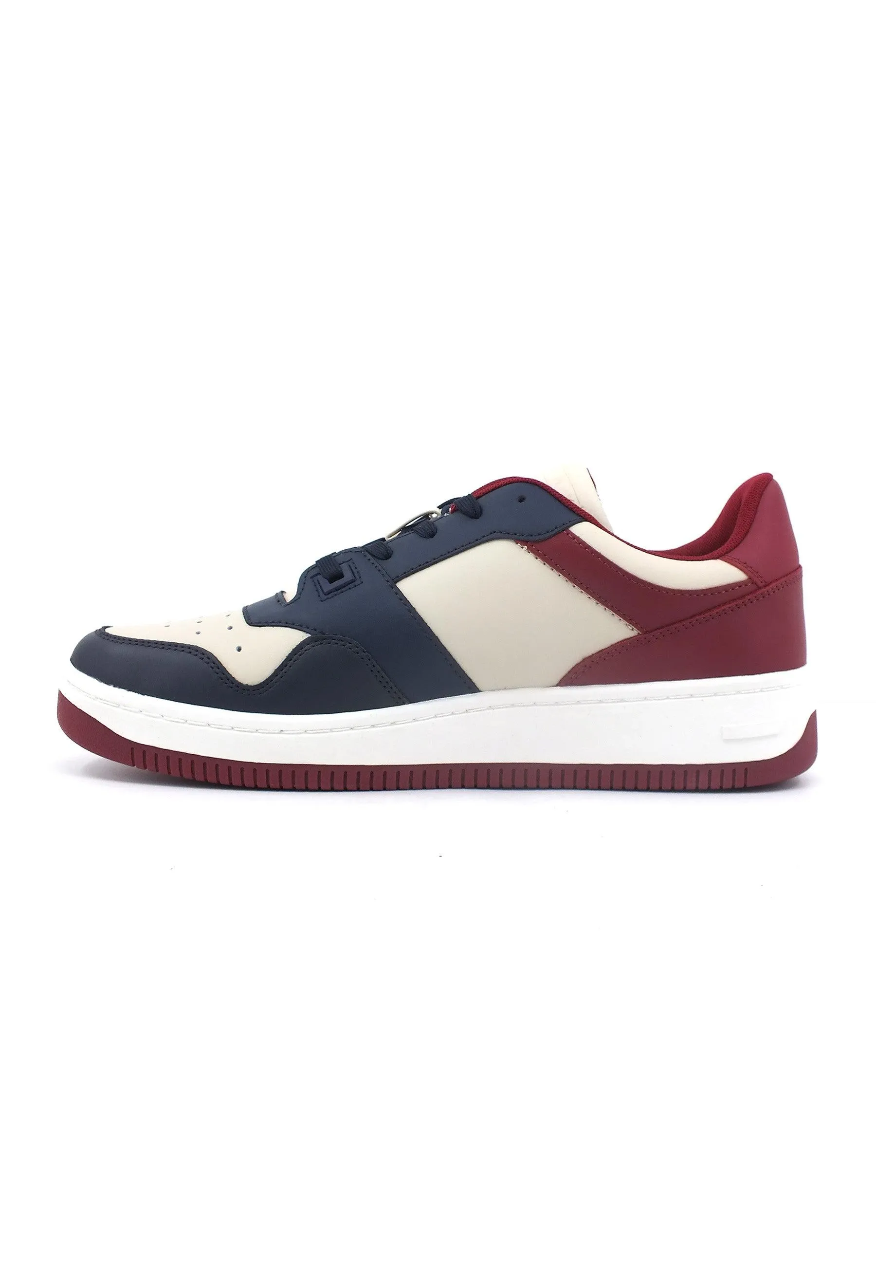 TOMMY HILFIGER Basket Premium Sneaker Uomo Navy Rouge Ecru EM0EM1256