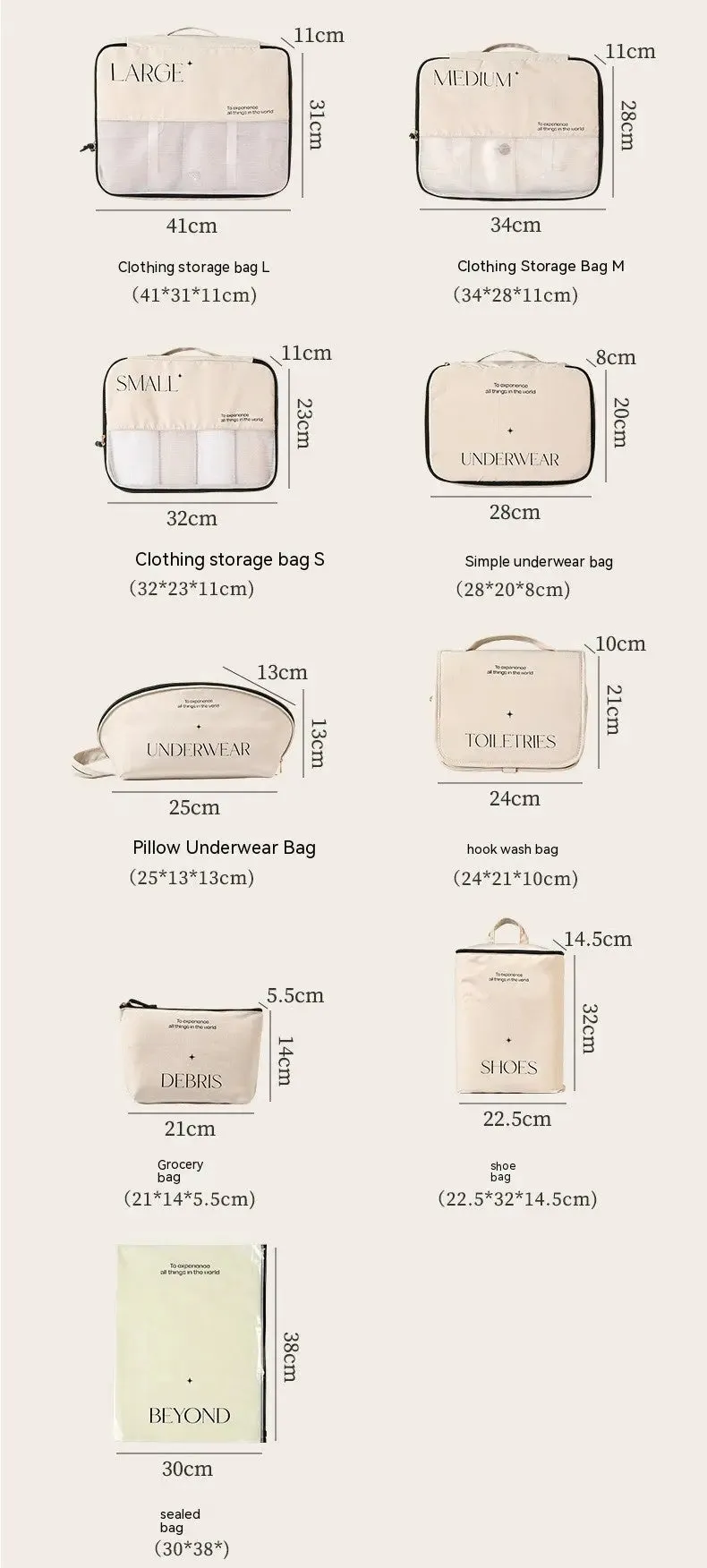 Travel Storage Bag Set