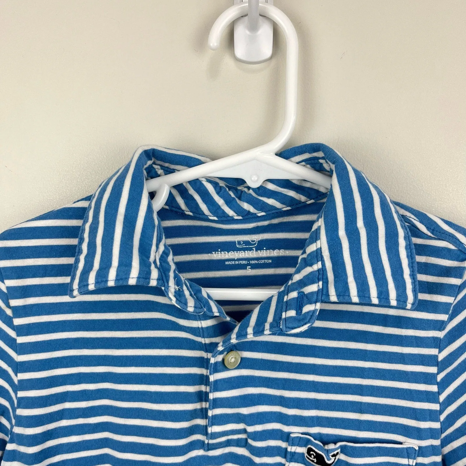 Vineyard Vines Blue & White Striped Polo Shirt 5T