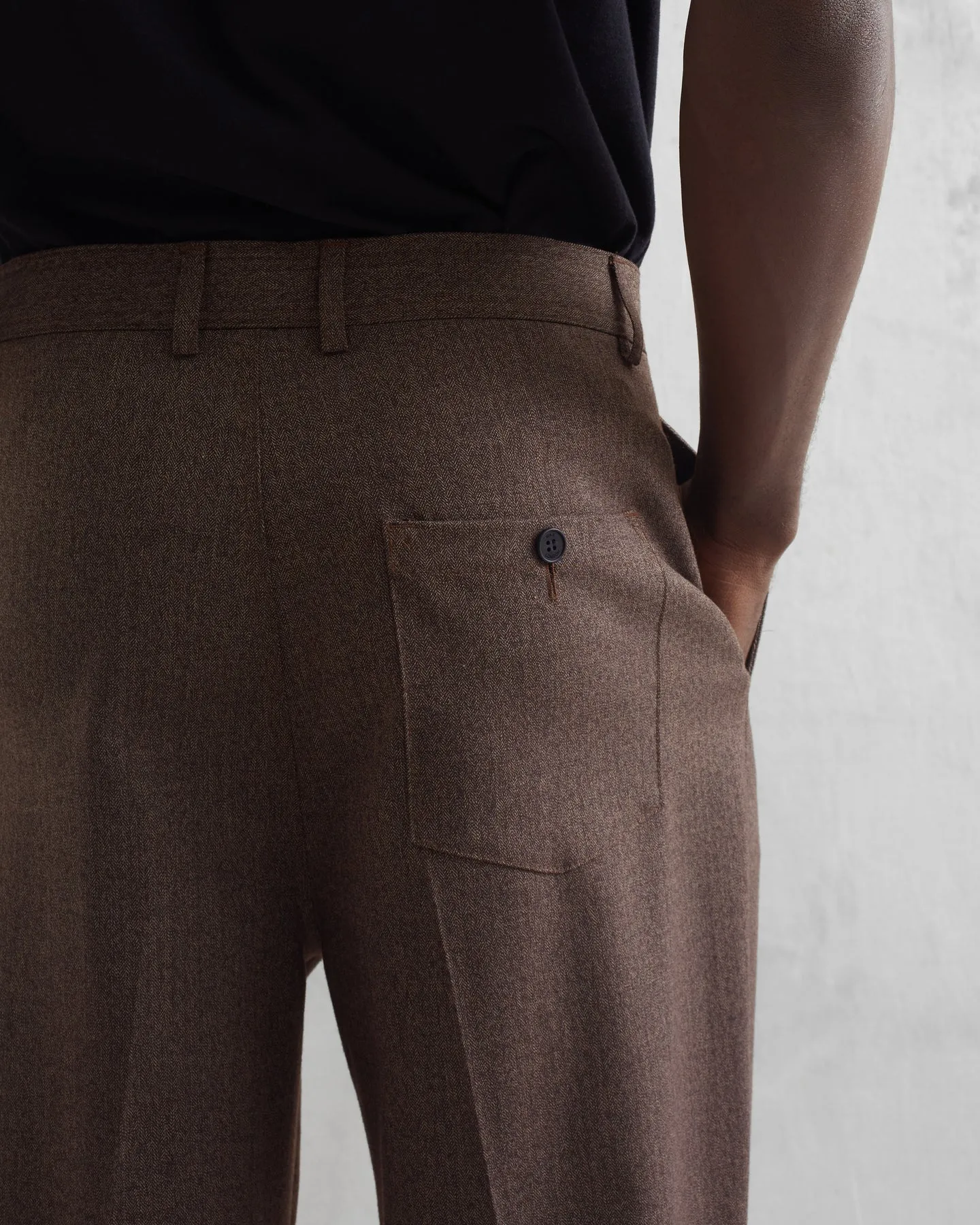 WAX Raleigh Pleat Trousers, Brown