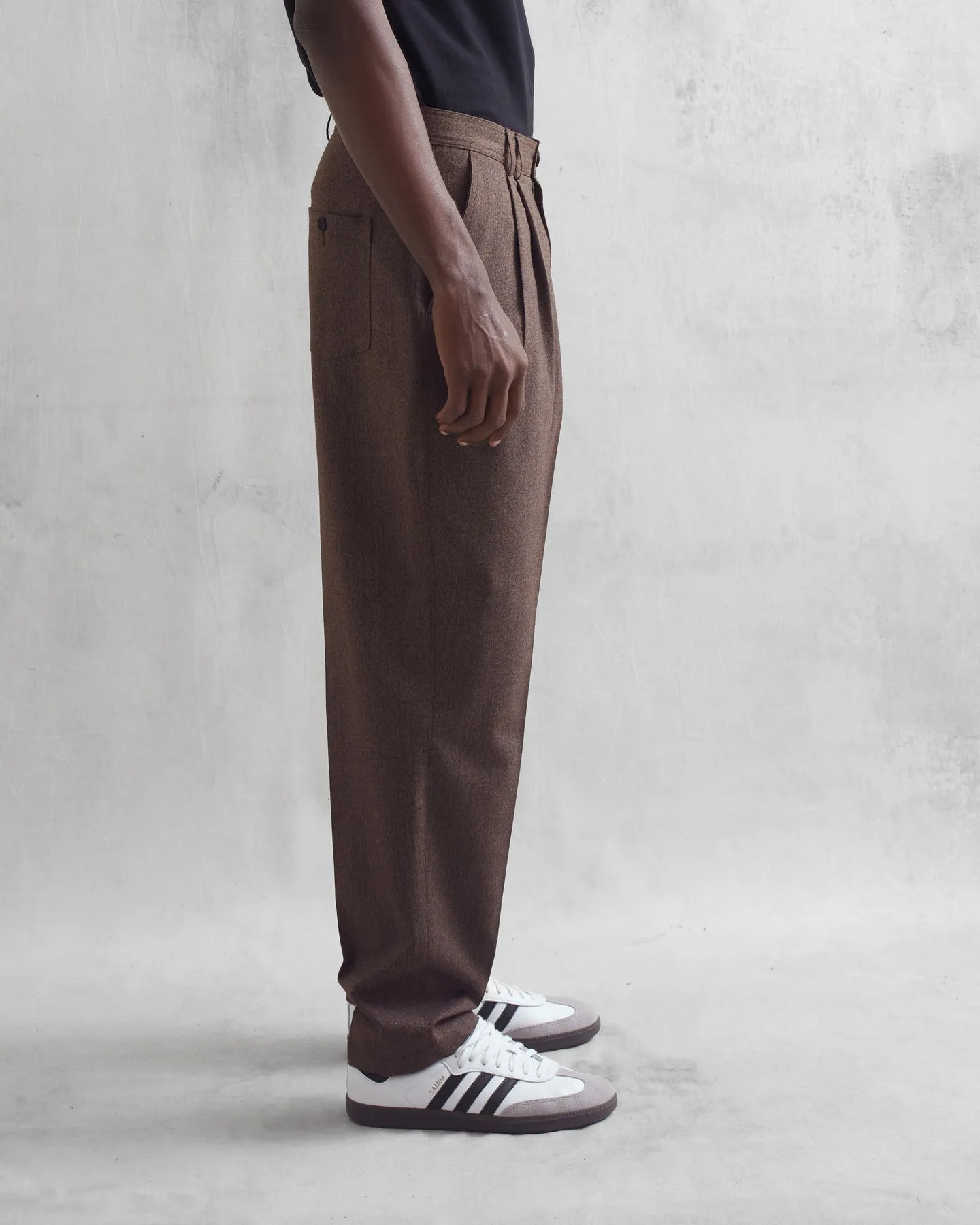 WAX Raleigh Pleat Trousers, Brown