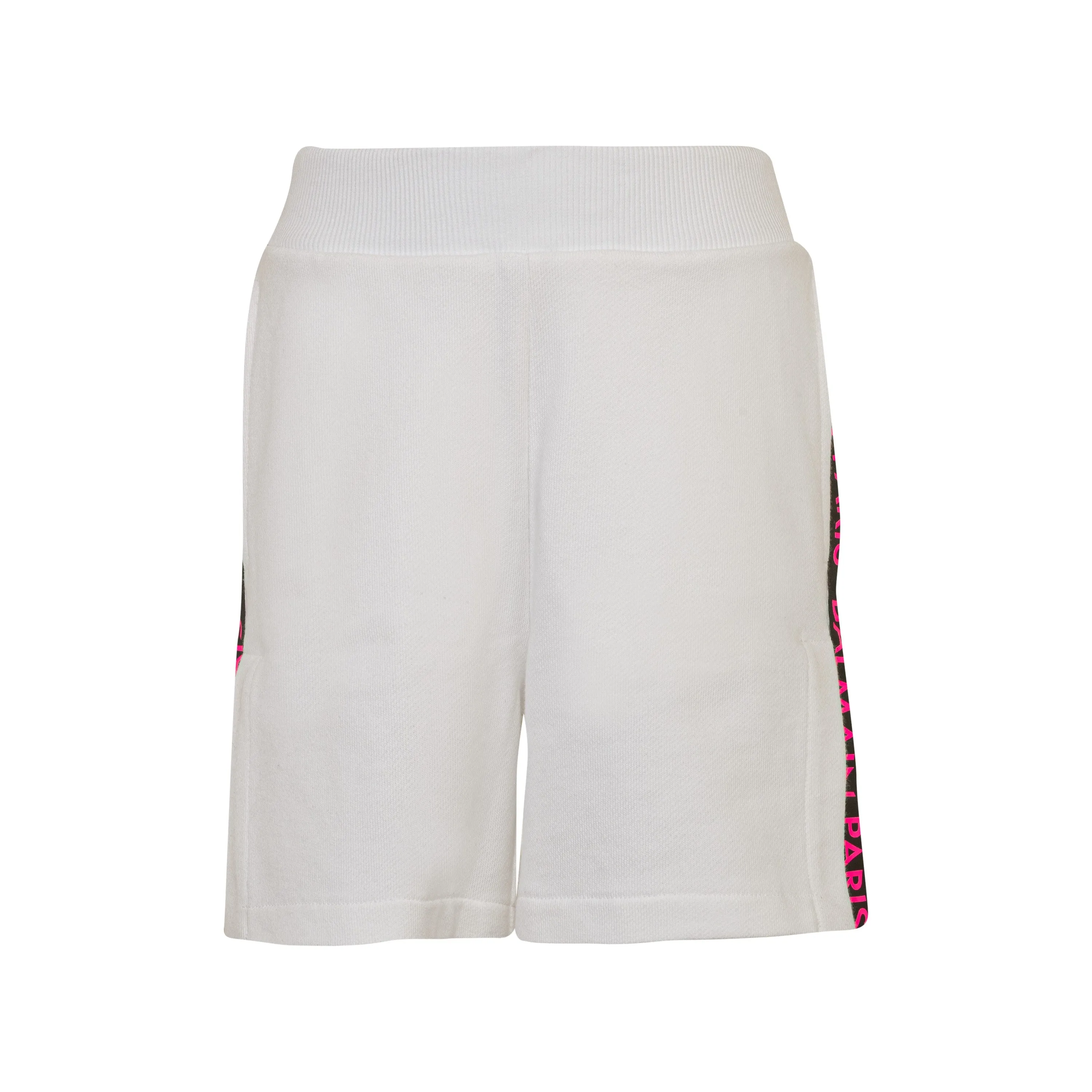 White & Fuchsia Jersey Shorts