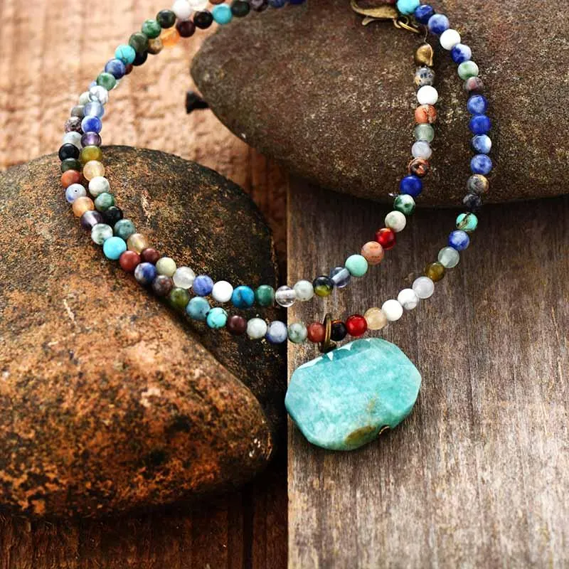 'Yadhaa' Agate & Amazonite Choker Necklace